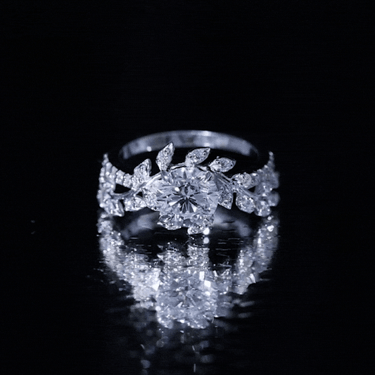 Round Cut 1.2 Carat Lab Grown Diamond Flower Engagement Ring