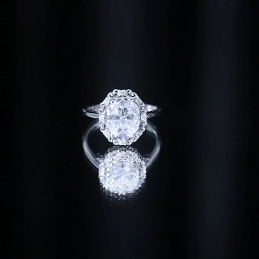 Womens 3.5 Carat Moissanite Vintage Style Engagement Ring