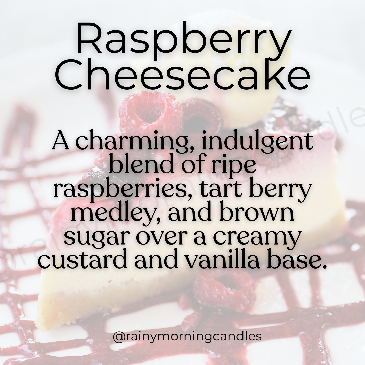 Raspberry Cheesecake | Wax Melts Rainy Morning Candles