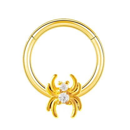 316L Surgical Steel Segment Nose Ring Zircon Septum Clicker Ear Cartilage Helix Daith Hoop Body  Piercing Jewelry