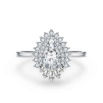 MINTYBOX Pear Shape S925 Silver D VVS1 Moissanite Diamond Rings For Women 18K GOLD Plated Engagement Fine Jewelry Certificated