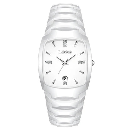 Women's Rose Gold Stainless Steel Luminous Date Slim Watch