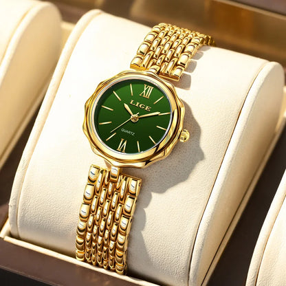 Women's Gold Alloy Bracelet Watch 28mm Roman Dial Quartz