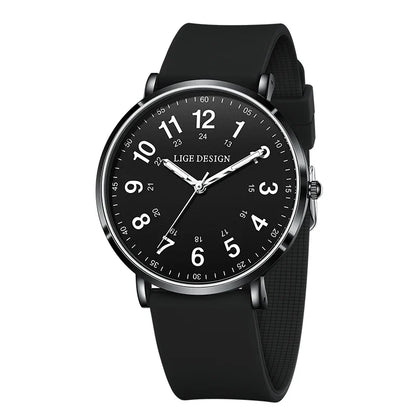 Women's Pink Silicone Watch Large Dial Rose Gold Minimal