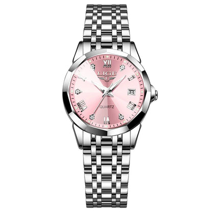 Women's Blue Sunburst Dial Two Tone Stainless Watch