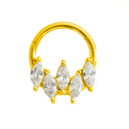 316L Surgical Steel Segment Nose Ring Zircon Septum Clicker Ear Cartilage Helix Daith Hoop Body  Piercing Jewelry