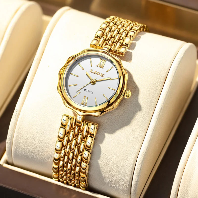 Women's Gold Alloy Bracelet Watch 28mm Roman Dial Quartz