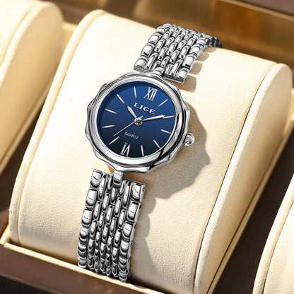 Women's Gold Alloy Bracelet Watch 28mm Roman Dial Quartz