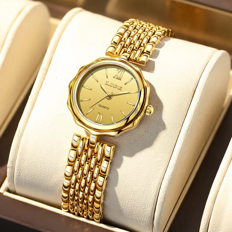 Women's Gold Alloy Bracelet Watch 28mm Roman Dial Quartz