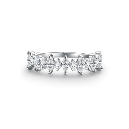 MINTYBOX 4*2mm D Color 925 Sterling Silver Moissanite Ring for Women Passed Diamond Tester 18k Plated Engegament Wedding Rings