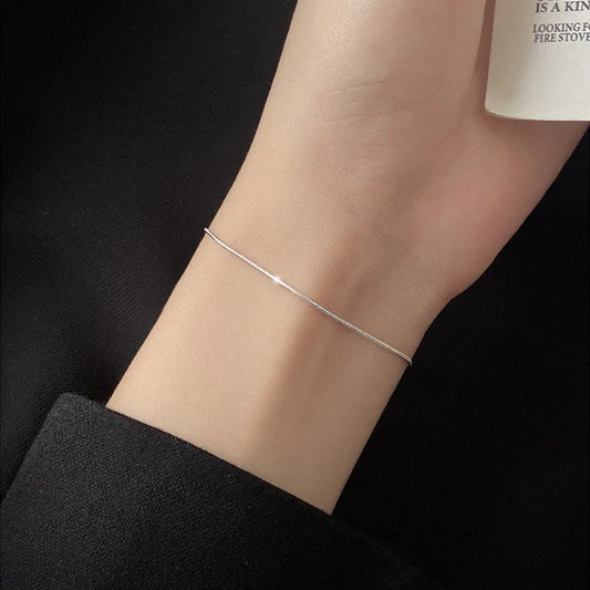 925 Sterling Silver 20cm Snake Chain Lucky Bracelets Party Luxury Designer Jewelry Wedding