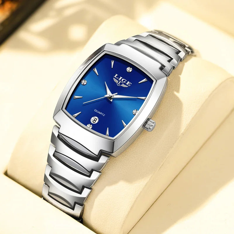 Women's Stainless Steel Rectangular Quartz Dress Watch