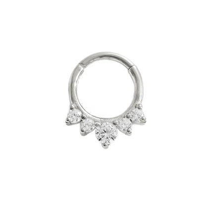 316L Surgical Steel Segment Nose Ring Zircon Septum Clicker Ear Cartilage Helix Daith Hoop Body  Piercing Jewelry