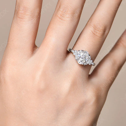 MINTYBOX 3.0ct Lab Grown Diamond Engagement Ring S925 Sterling Silver Oval Moissanite Rings For Women 18K Gold Plated Jewelry