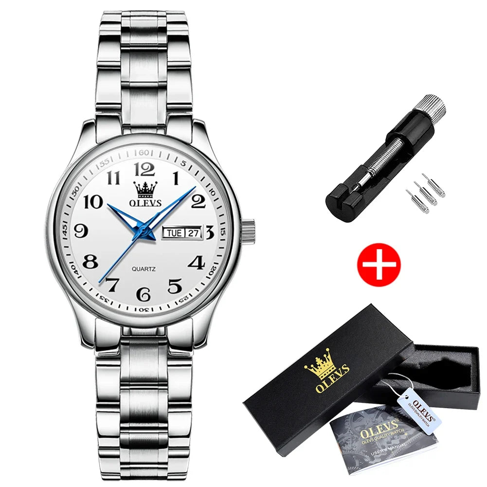 Women's Two Tone Stainless Steel Quartz Watch With Date