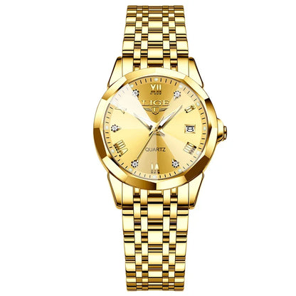 Women's Blue Sunburst Dial Two Tone Stainless Watch