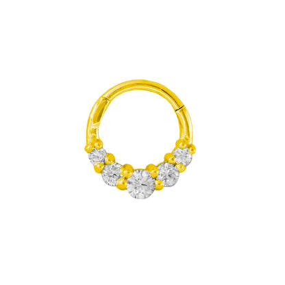 316L Surgical Steel Segment Nose Ring Zircon Septum Clicker Ear Cartilage Helix Daith Hoop Body  Piercing Jewelry