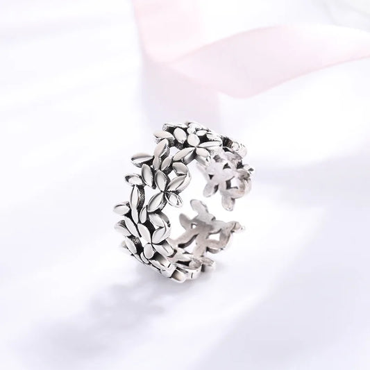 925 Sterling Silver Ring Small Leaf Plant Rings For Women Engagement Wedding Luxury Jewelry Cheap Things With