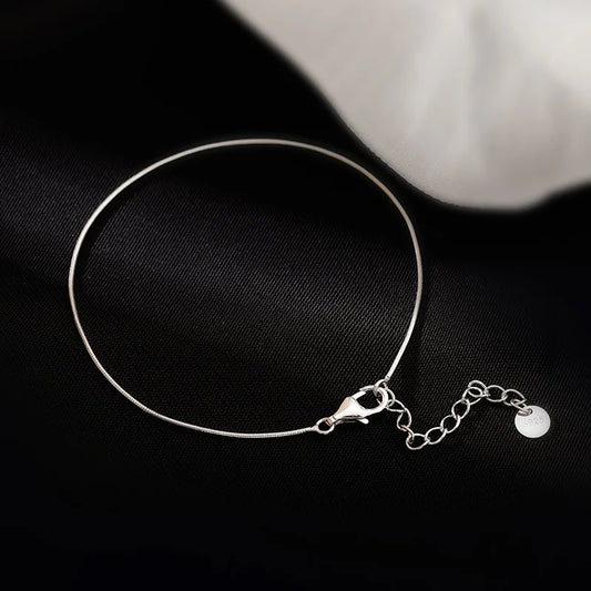 925 Sterling Silver 20cm Snake Chain Lucky Bracelets Party Luxury Designer Jewelry Wedding