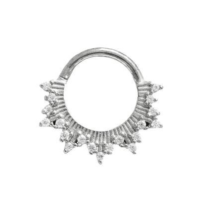 316L Surgical Steel Segment Nose Ring Zircon Septum Clicker Ear Cartilage Helix Daith Hoop Body  Piercing Jewelry
