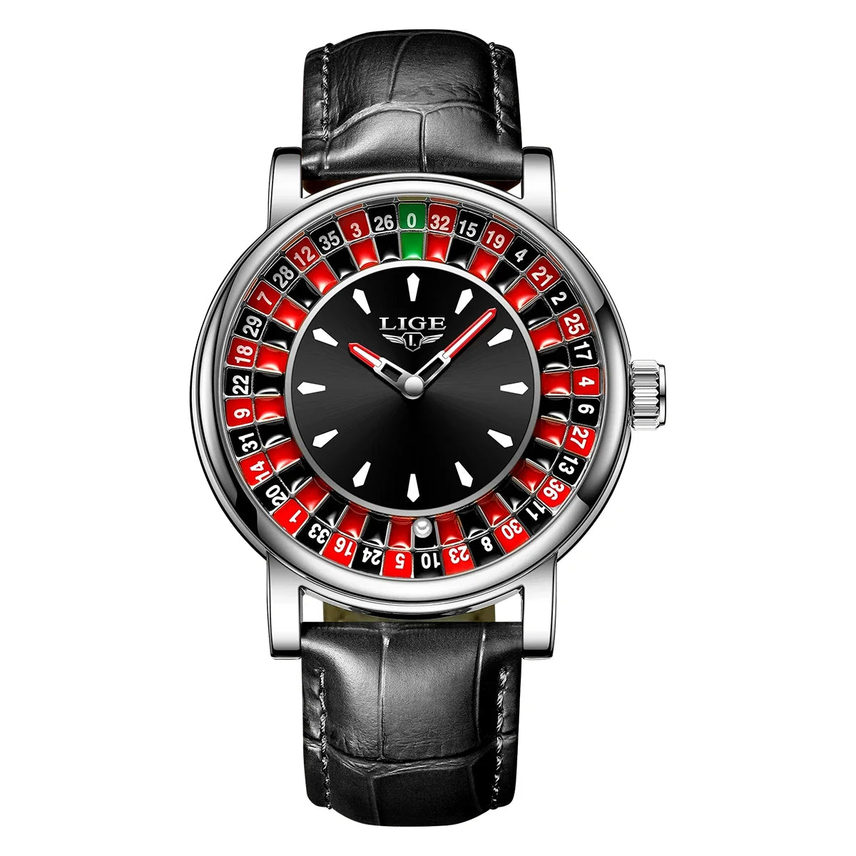 Women's Roulette Dial Brown Leather Watch Waterproof