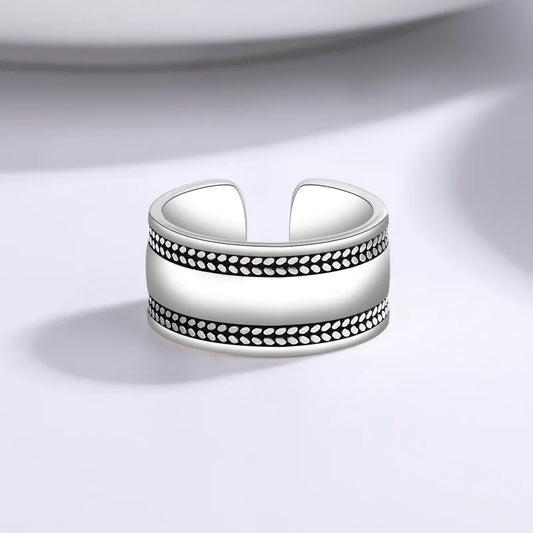 925 Sterling Silver Smooth Surface Simple Rings Wedding Luxury Jewelry