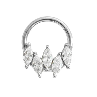 316L Surgical Steel Segment Nose Ring Zircon Septum Clicker Ear Cartilage Helix Daith Hoop Body  Piercing Jewelry