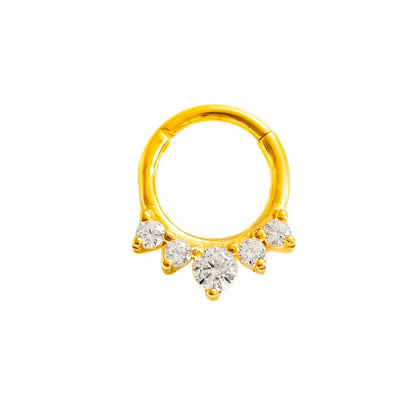 316L Surgical Steel Segment Nose Ring Zircon Septum Clicker Ear Cartilage Helix Daith Hoop Body  Piercing Jewelry