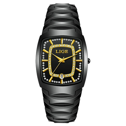 Women's White Ceramic Crystal Bracelet Watch Quartz Gift