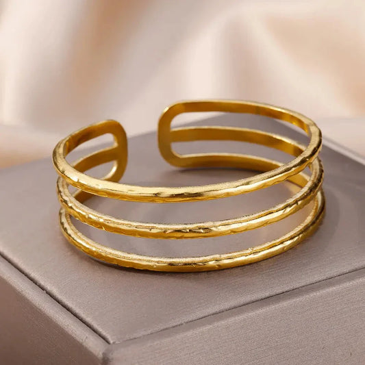 Stainless Steel Bangles Bracelet For Women Gold Plated Luxury Multi-layer Bracelets 2023 Free Shipping Jewelry Pulseras Mujer