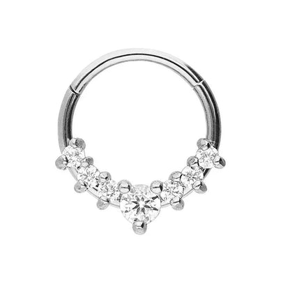 316L Surgical Steel Segment Nose Ring Zircon Septum Clicker Ear Cartilage Helix Daith Hoop Body  Piercing Jewelry
