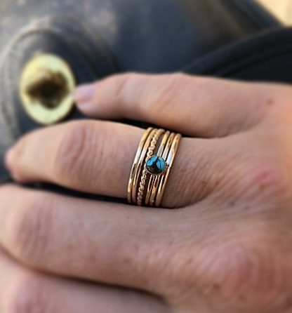 14k gold filled or sterling silver HAMMERED STACKING RING
