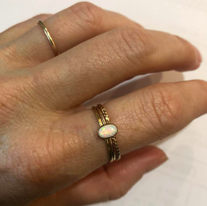14k gold filled OPAL OVAL RING