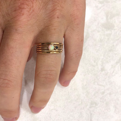 14k gold filled or sterling silver HAMMERED STACKING RING