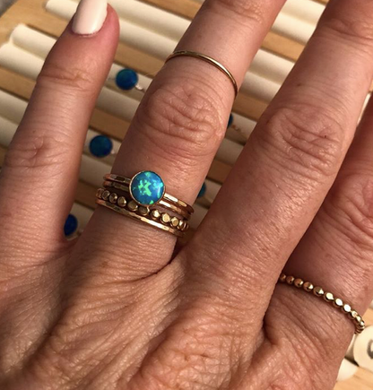 14k gold filled or sterling silver HAMMERED STACKING RING