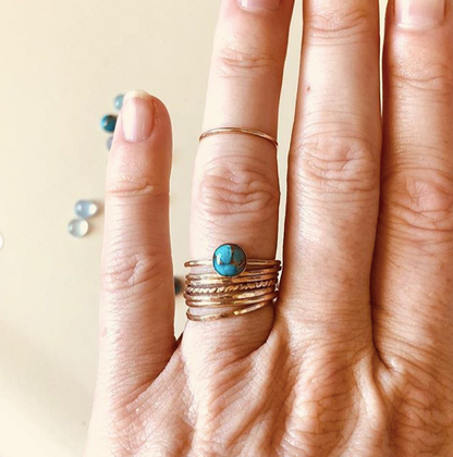 14k gold filled or sterling silver HAMMERED STACKING RING