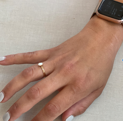 14k gold filled OPAL OVAL RING