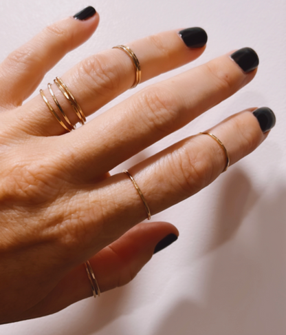 14k gold filled or sterling silver HAMMERED STACKING RING