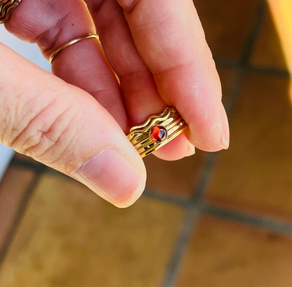 14k gold-fill or sterling silver SMALL GEM STACK RING SET