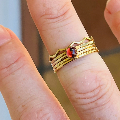 14k gold filled or sterling silver WAVE STACKING RING