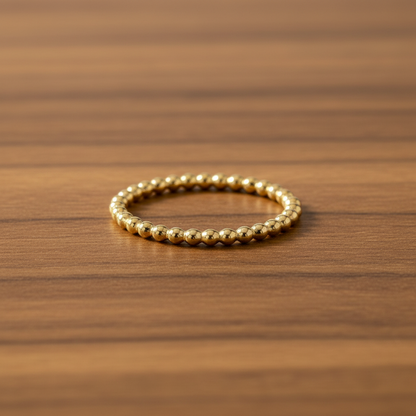 14k gold filled BUBBLE BEADED STACKING RING