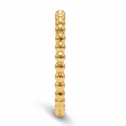 14k gold filled BUBBLE BEADED STACKING RING