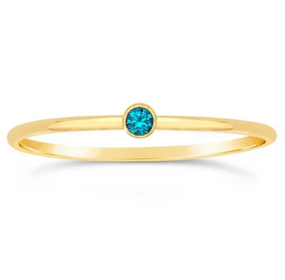 14k gold filled AQUA BLUE CUBIC ZIRCONIA DIAMOND RING