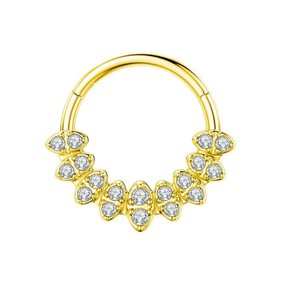 316L Surgical Steel Segment Nose Ring Zircon Septum Clicker Ear Cartilage Helix Daith Hoop Body  Piercing Jewelry