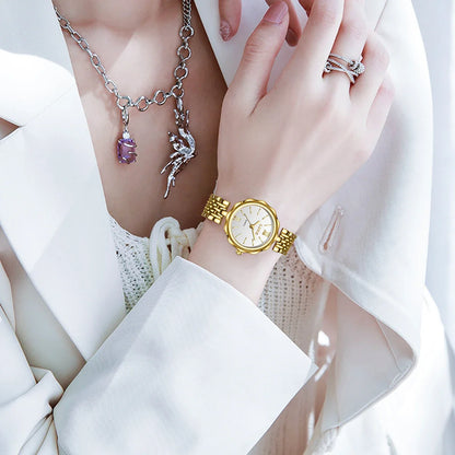 Women's Gold Alloy Bracelet Watch 28mm Roman Dial Quartz
