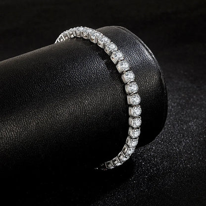 S925 Sterling Silver Bracelet Zirconia Tennis Ball Women Fashion Simple Engagement Wedding Charm Jewelry 4mm 16-23cm