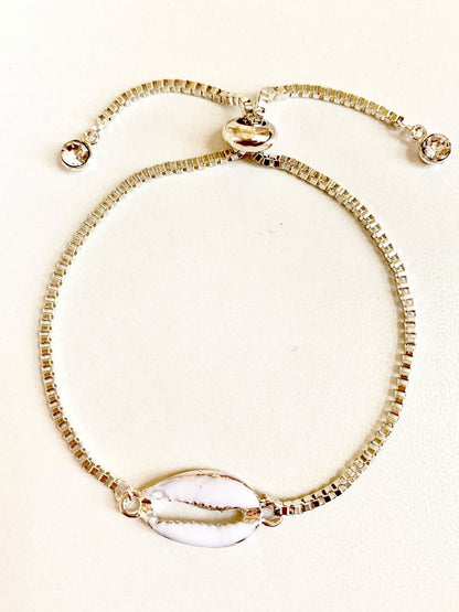 Seashell Bracelet Adjustable Spring Closure