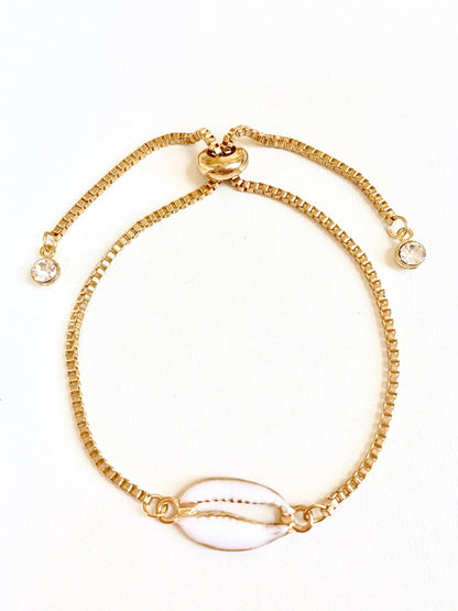 Seashell Bracelet Adjustable Spring Closure