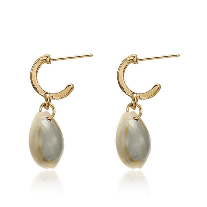 Seashell Earrings Hoop and Puka Shell