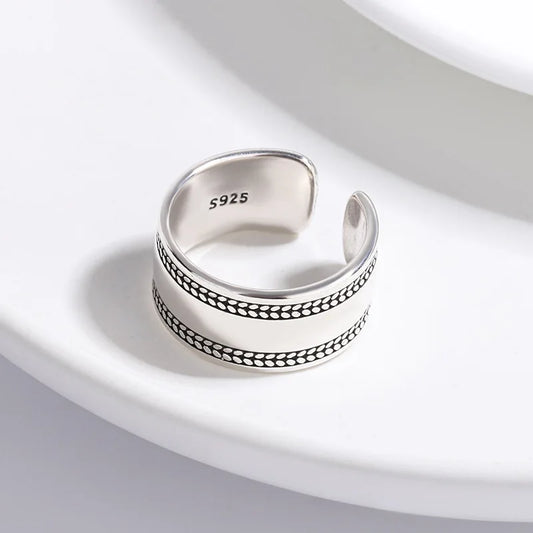 925 Sterling Silver Smooth Surface Simple Rings Wedding Luxury Jewelry